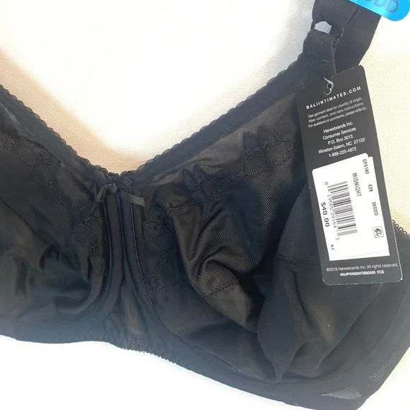 (A4c) Bali Classic Support Black Underwire bra, Size 36DDD, NWT - Picture 4 of 7